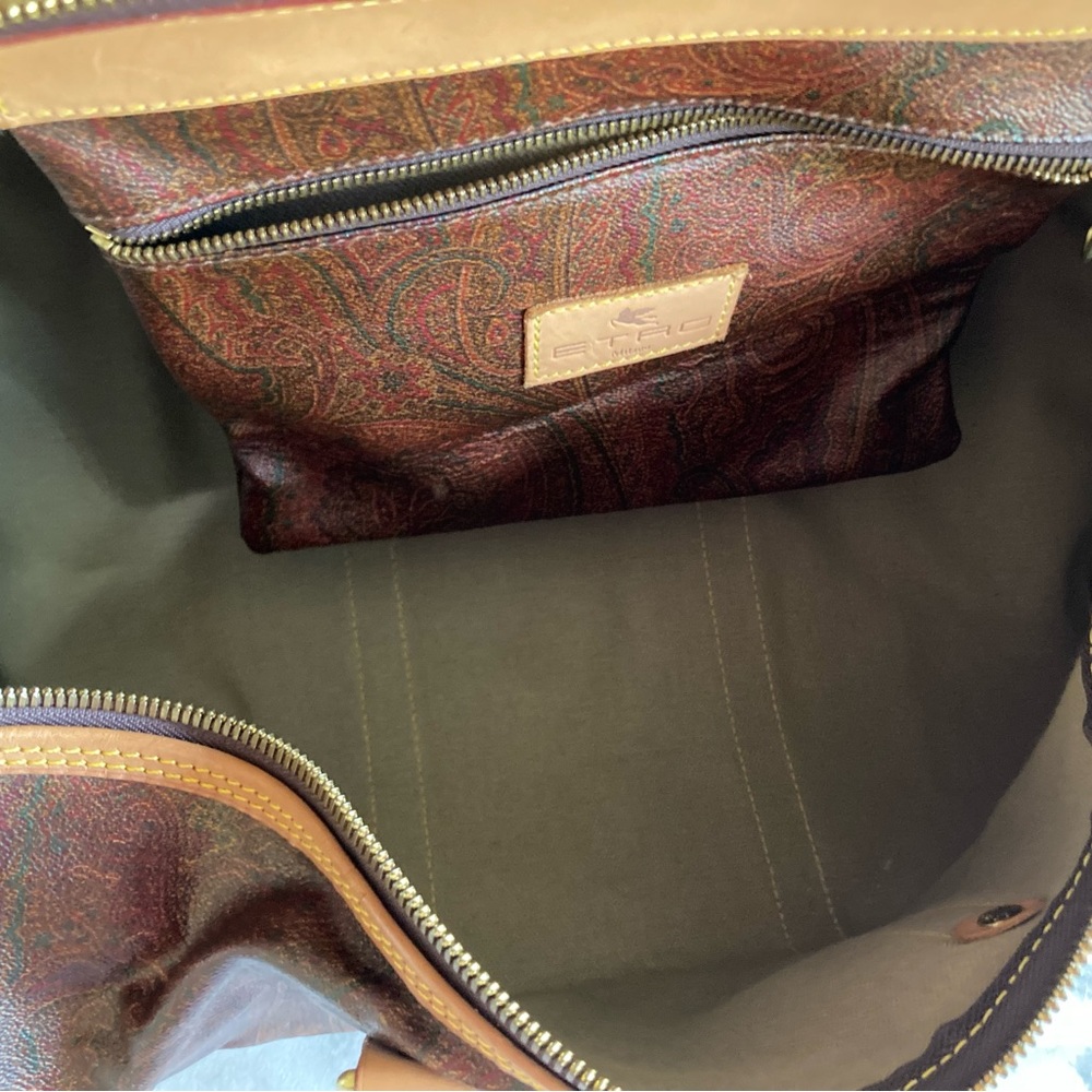 ETRO Milano Burgundy Maroon paisley vintage Duffel Bag - Picture 5 of 14